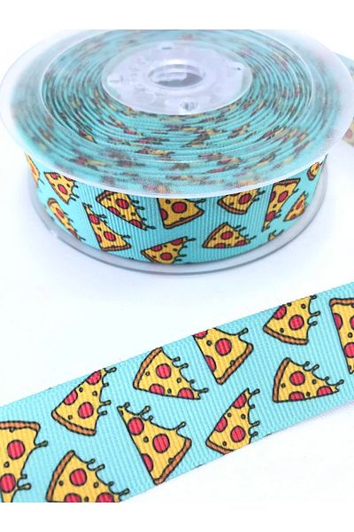 Hobigram شريط Grosgrain منقوش بالبيتزا