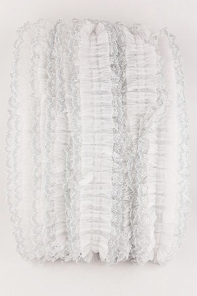 Hobigram Διακοσμητική κορδέλα Λευκή Glitter Ruched Pleat Ruffle – Διακοσμητική κορδέλα, Κομψό Σχέδιο, Γυναικείο Αξεσουάρ – D