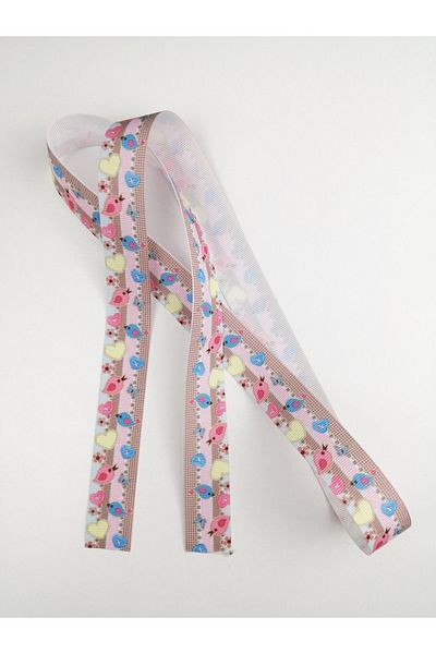 Hobigram Κορδέλα Grosgrain με μοτίβο καρδιάς – Προσαρμοσμένο σχέδιο, αξεσουάρ, ποιοτική παραγωγή, λαμπερό στυλ – Κορδέλα