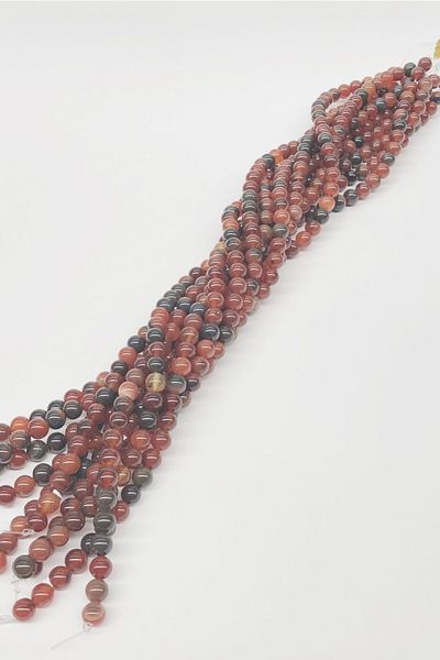 Hobigram خرز من حجر العقيق الطبيعي الملون 8 مم - تصميم خاص، إكسسوار، إنتاج عالي الجودة، طراز مثير للنظر - خرز
