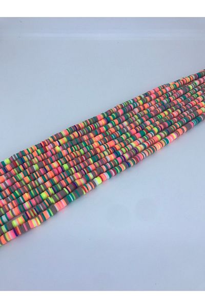 Hobigram Ροζ κίτρινες πολύχρωμες χάντρες από ζύμη Fimo – Ειδικό σχέδιο, αξεσουάρ, ποιοτική παραγωγή, λαμπερό στυλ –
