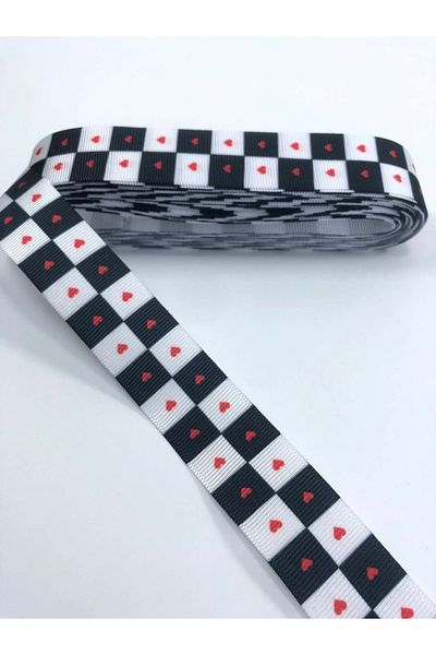 Hobigram Καρό Μικρή Καρδιά Μοτίβο Grosgrain Κορδέλα – Προσαρμοσμένο Σχέδιο, Αξεσουάρ, Ποιοτική Παραγωγή, Εντυπωσιακό Στυλ