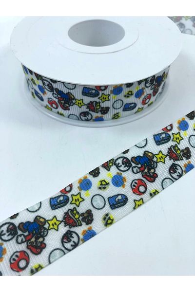 Hobigram Κορδέλα Grosgrain με μοτίβο Super Mario – Προσαρμοσμένο σχέδιο, Αξεσουάρ, Ποιοτική Παραγωγή, Στυλ που τραβάει τα βλέμματα – Kur