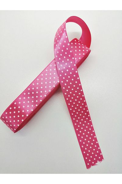 Hobigram Φούξια πουά σατέν κορδέλα 2,5 cm 2 μέτρα – κορδέλα, κομψό σχέδιο, γυναικείο αξεσουάρ – κορδέλα – K