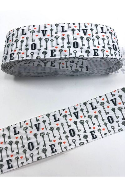 Hobigram Black White Love Written Grosgrain Ribbon – Προσαρμοσμένο σχέδιο, Αξεσουάρ, Ποιοτική Παραγωγή, Στυλ που τραβάει τα βλέμματα –