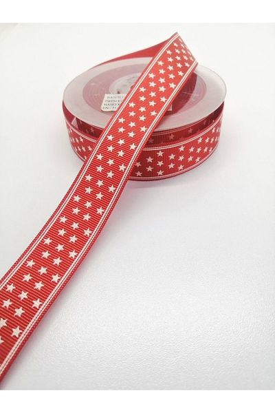 Hobigram Κόκκινη Αστέρια Grosgrain Κορδέλα 2,5 εκ. 1 μέτρο – Κορδέλα, Κομψό Σχέδιο, Γυναικείο Αξεσουάρ – Κορδέλα –