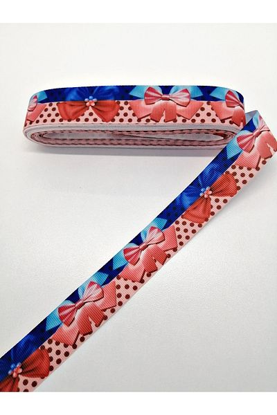 Hobigram Πολύχρωμη κορδέλα με σχέδιο φιόγκου Grosgrain 2,5 cm 3 Yards – Κορδέλα, Κομψό Σχέδιο, Γυναικείο Αξεσουάρ