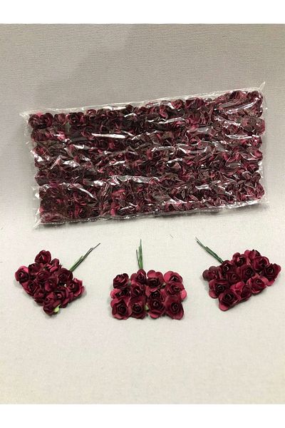 Hobigram Floare de trandafir din hârtie burgundă 1 pachet de 144 bucăți – Design special, accesoriu, producție de calitate, stil atrăgător – De