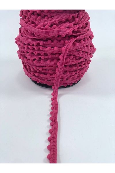 Hobigram Fuchsia Little Pompom 5 Yards – Διακοσμητική κορδέλα, Κομψό Σχέδιο, Γυναικείο Αξεσουάρ – Διακοσμητική Κορδέλα