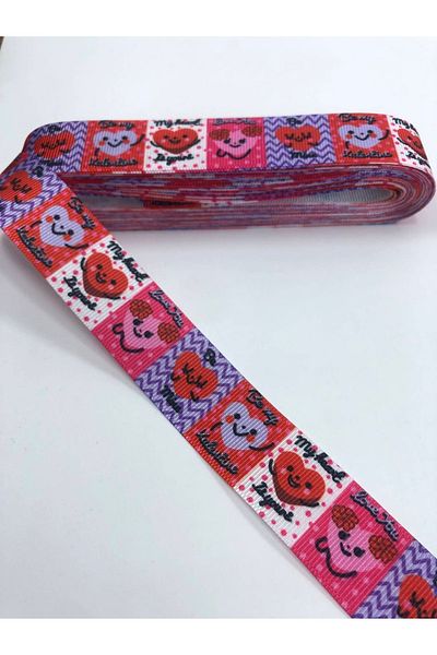 Hobigram Πολύχρωμη κορδέλα Grosgrain με μοτίβο καρδιάς – Προσαρμοσμένο σχέδιο, αξεσουάρ, ποιοτική παραγωγή, εντυπωσιακό στυλ –