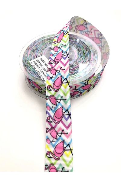 Hobigram Κορδέλα Grosgrain με σχέδιο Flamingo 2,5 cm – Κορδέλα, Κομψό Σχέδιο, Γυναικείο Αξεσουάρ – Κορδέλα – Κορδέλα