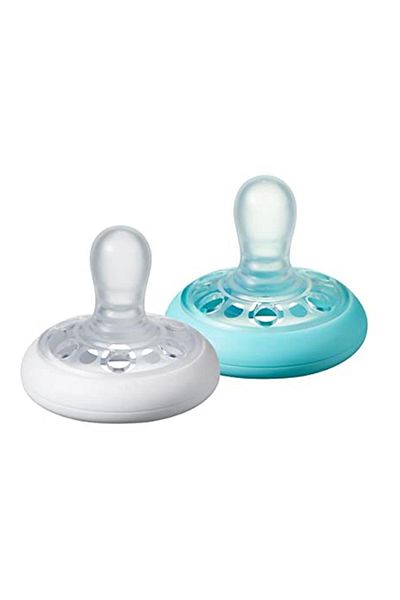 tommee tippee Breastlike Pacifier, 2 Pieces, for 6-18 Months, Gray/Blue