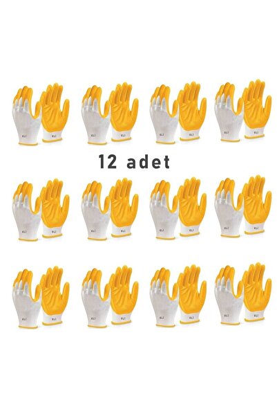 Mafel 12 Adet Nitril Beyaz Sarı Pn3 No:10 Xl Işçi Eldiveni Toptan Fiyatına 1 Dz