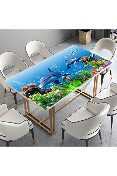 StickerArt Masa Kaplama Folyosu Mobilya Masa Kaplama Folyoları Deniz Balıklar