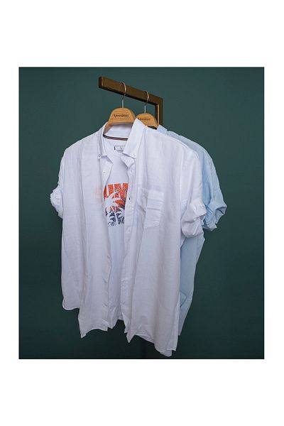 Vessimo Plus Size Men's Linen Short Sleeve Shirt