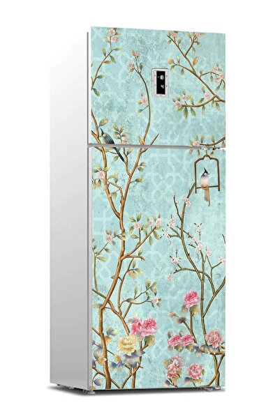 StickerArt Buzdolabı Sticker Kaplama Dolap Kaplama Etiketi Küçük Çiçekler Ağaç