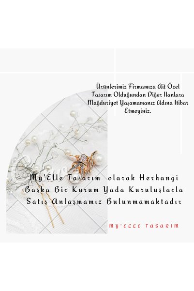 MyElle Tasarım 1 Piece of Crystal and Stone Detailed Hair Accessory for Engagement, Wedding, Bridal Accessory