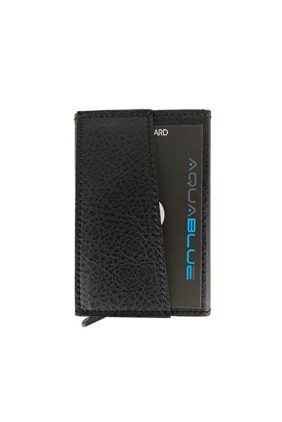 Aquablue Otomatik Mekanizmalı Alüminyum Kartlık Rfıd Korumalı Deri Kartlık Cüzdan