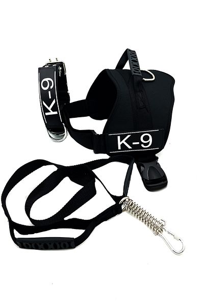 Tasma Market Black K9 Dog Collar Set with Breast, Neck Collar, Trip 3-Piece Dog Collar Set