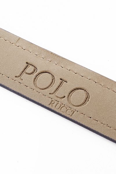 POLO Rucci Men's Leather Belt Stitched Tan Color