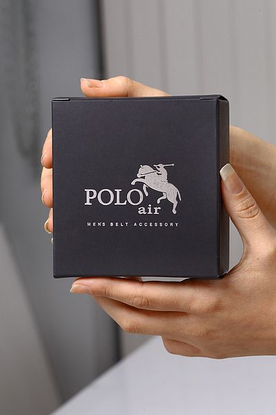 Polo Air Men's Leather Belt Navy Blue Color