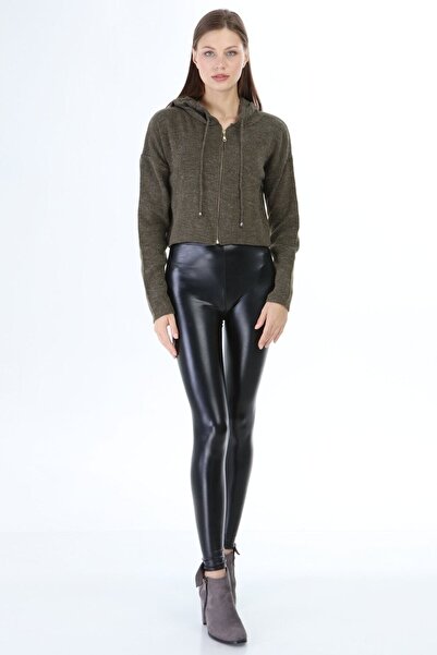 Ananas Kadın Yeşil Kapşonlu Fermarlı Bluz,