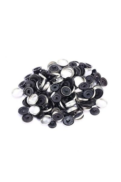 tuhafiyecimiz Button Capsule (100 Pieces) 20 Sizes Black Back