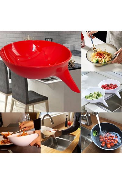 Gempo Multifunctional Strainer, Bowl, Serving Plate and Funnel 60% Water Saving Practical Kitchen Kit 4in1