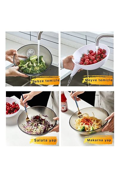 Gempo Multifunctional Strainer, Bowl, Serving Plate and Funnel 60% Water Saving Practical Kitchen Kit 4in1