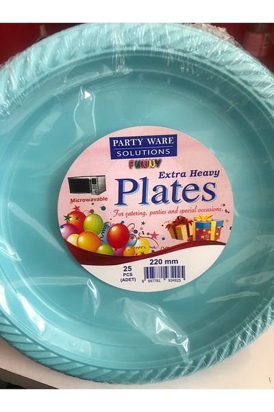 PARTİSERÜVENİ Blue Plastic Plate Pk 25 Li