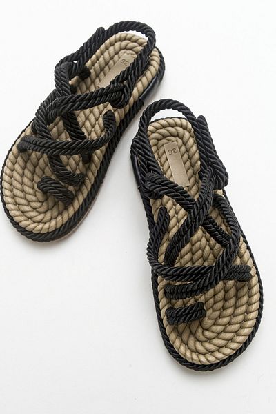 Luvi Ip Schwarze Damensandalen