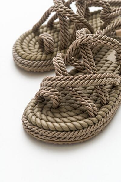 Luvi Ip Koyu Bej Kadın Sandalet