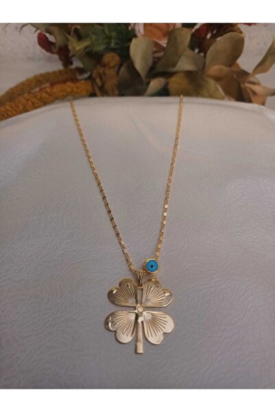 novon 4 Leaf Clover Long Barley Chain (60 Cm)