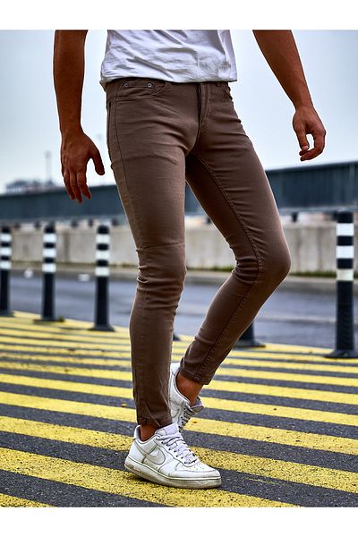 Ser Joven Ανδρικό παντελόνι Gabardine Camel Slim Fit