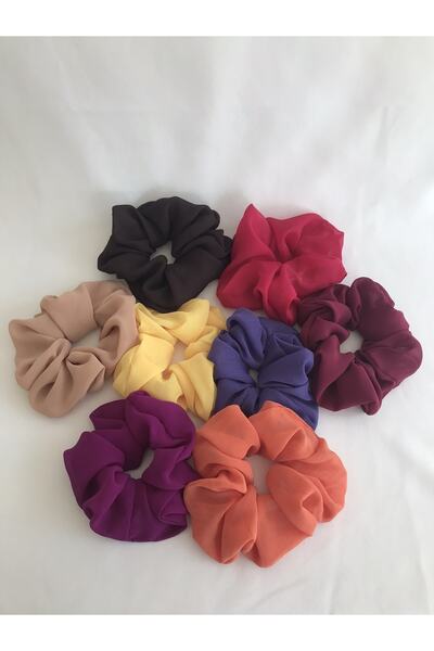 PratikDikisco Women's Set of 8 Different Color Scrunchie Hair Bagel Rubber Scrunchy