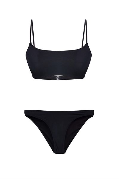 AQUELLA Strapless Black Bikini Set