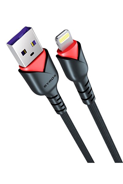 Syrox C93 Iphone Lightning Girişli 2.0a Hızlı Şarj Ve Data Kablosu C93