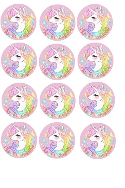 hediyehobihersey Yenilebilir Şeker Hamuru Baskı Unıcorn Kurabiye Ve Pasta Baskısı