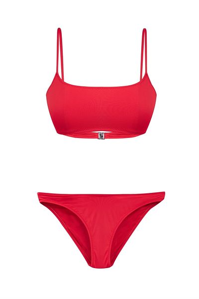 AQUELLA Strapless Red Bikini Set