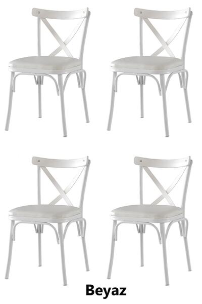 NASİP 4 Adet Yonca Pedli Çapraz Sandalye