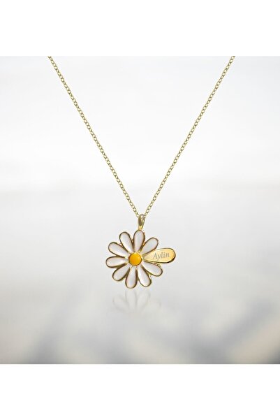 Genel Markalar Gift Kişiye Özel Isimli Papatya Kolye