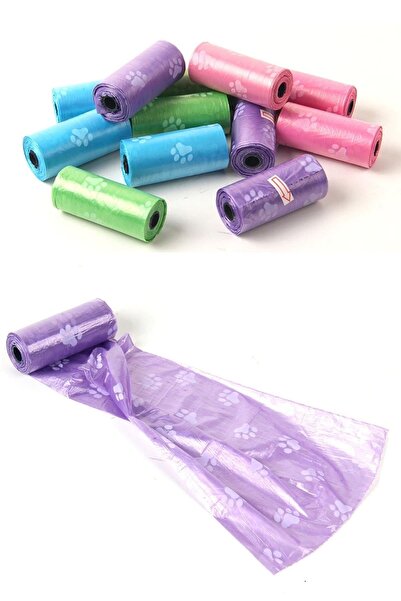 Buffer ® 4 Pieces Paw Patterned Pets Cat Dog Poop Bags