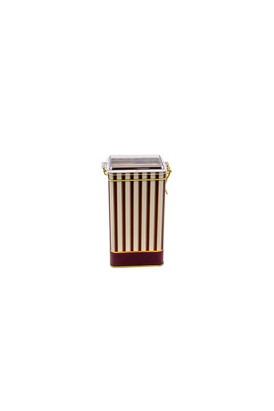 EVLE Er053-1f Circus Cream Patterned Rectangular Metal Storage Container 8x10 Cm