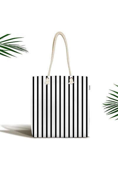 Realhomes Чорно-біла смугаста сумка через плече з цифровим принтом та блискавкою