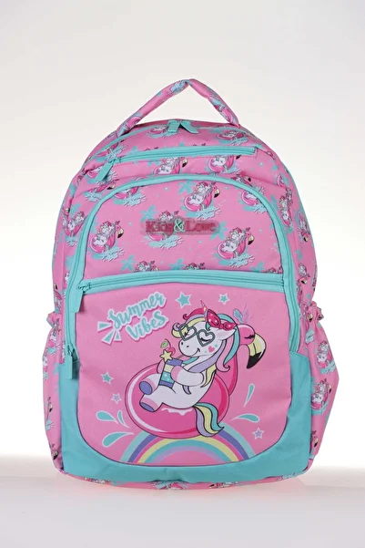 KAUKKO Kids & Love Design Pink Unicorn School Bag 39x29x16 (l5075)