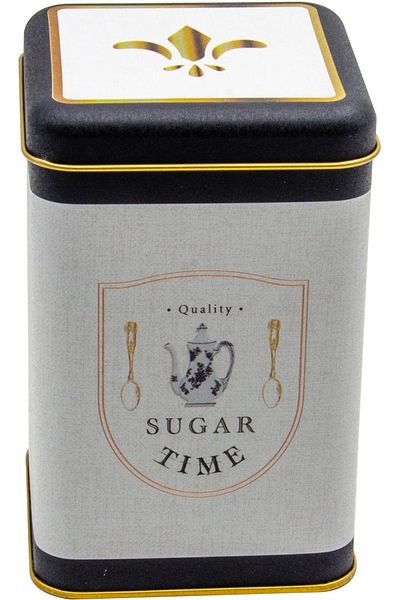 EVLE Azura Sugar Patterned Square Metal Storage Container - 11x11 Cm