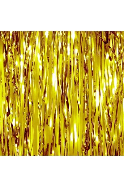Aşkın Parti Evi Metalik Folyo Püskül Gold Masa Eteği Altın Sarısı Masa Püskülü Masa Kenarlığı Masa Kenar Eteği