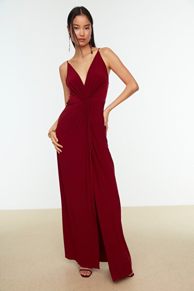 Trendyol Collection Evening & Prom Dress - Burgundy - Shift