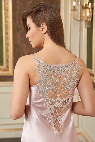 Barina Women's Pink 6 Piece Lace Detailed Satin Nightgown Dowry Set