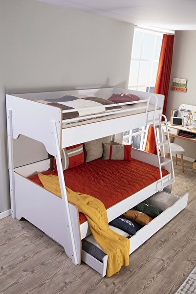 Bubuhome Retro Yavrulu 3 Kişilik Geniş Ranza